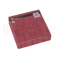 Decosoft Serviette Victorian 40x40 cm, 1/4 Falz, bordeaux, 50 Stk.