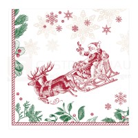 Tissue-Deluxe-Serviette, 40x40 cm, 3lagig, 1/4 Falz, Xmas, 