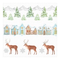 Linclass Serviette, 40x40 cm, 1/4 Falz, Xmas, 