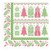 Linclass Serviette, 40x40 cm, 1/4 Falz, Xmas, 