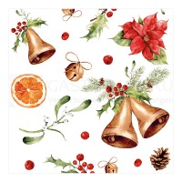 Linclass Serviette, 40x40 cm, 1/4 Falz, Xmas, 