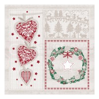 Linclass Serviette, 40x40 cm, 1/4 Falz, Xmas, 