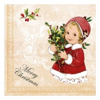 Linclass Serviette, 40x40 cm, 1/4 Falz, Xmas, 